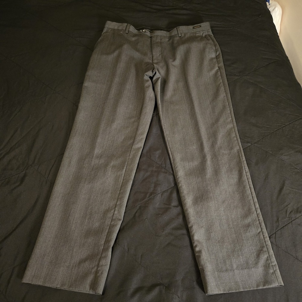 Jos. A. Bank Dress Pants Mens 38x32 Gray Wool Tailored Fit Straight Leg Reserve